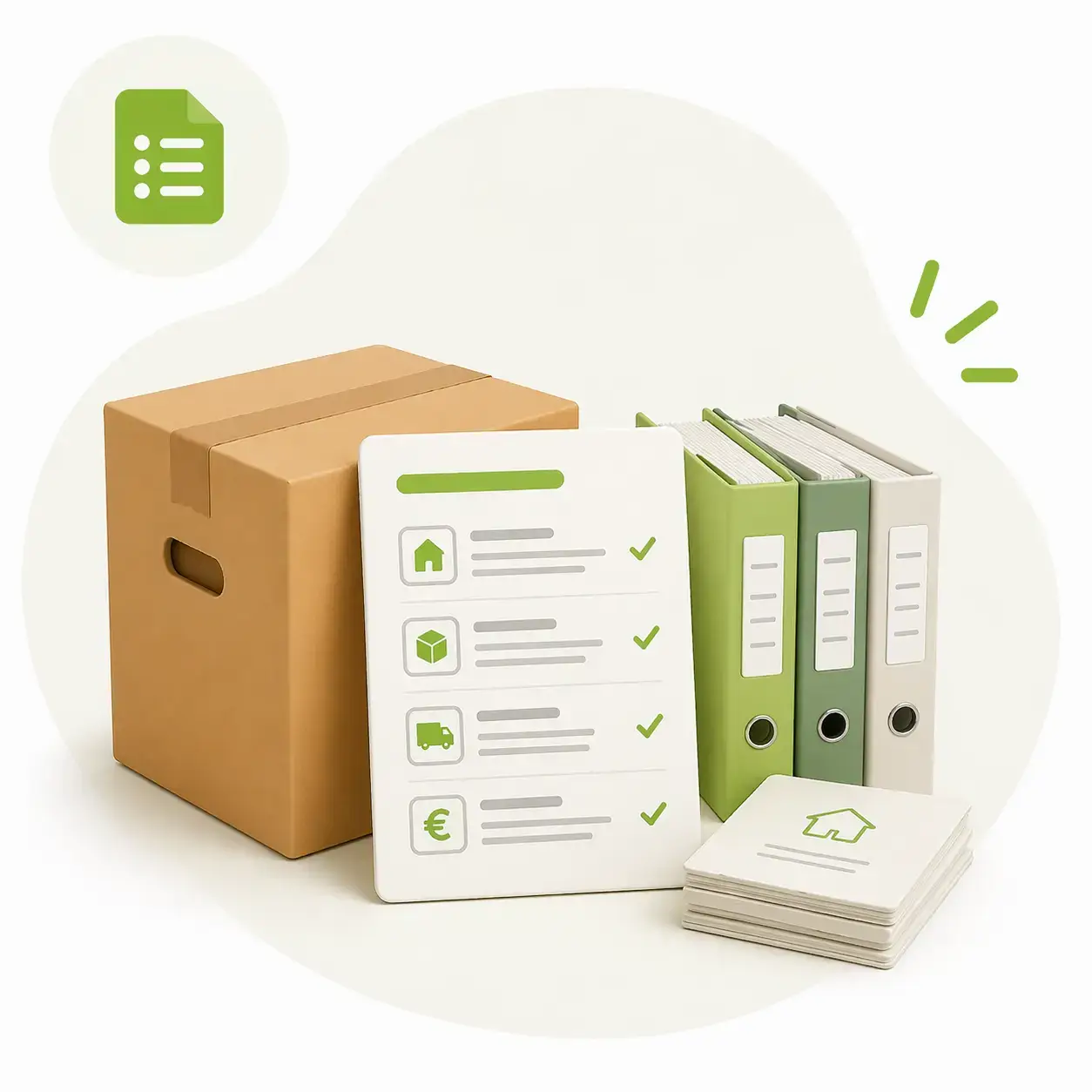 Liste von ausgewählten und nicht ausgewählten Umzugsunternehmen