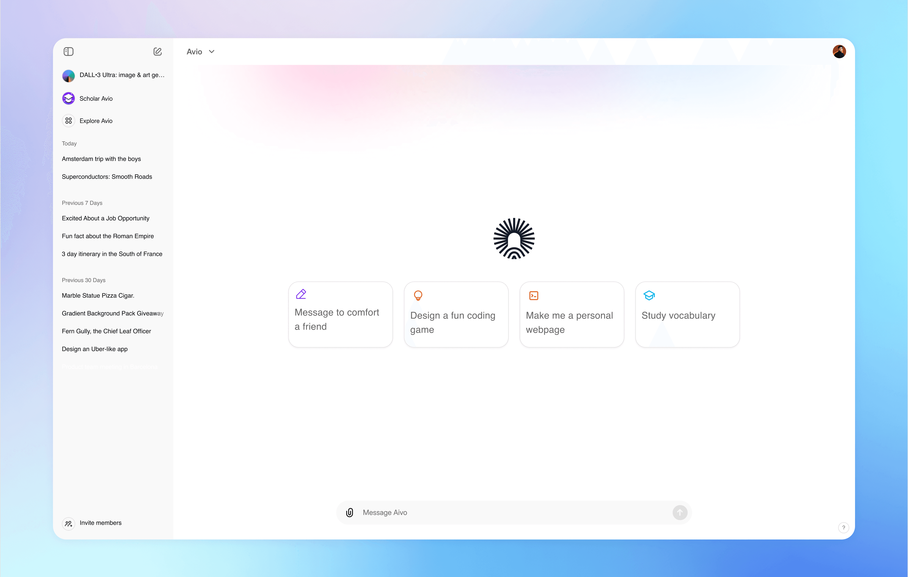 App screen displaying two buttons for user interaction.