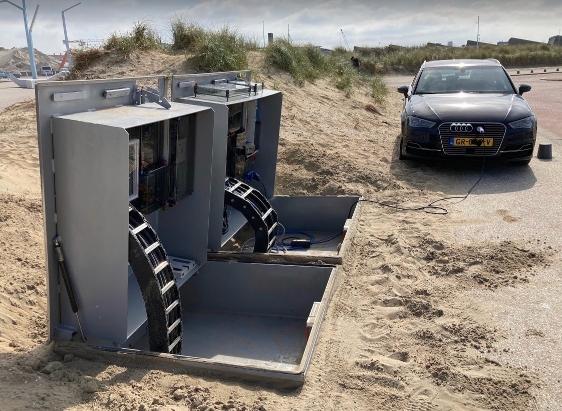 Photo of one of the uses cases in the living lab: energy soccets for events