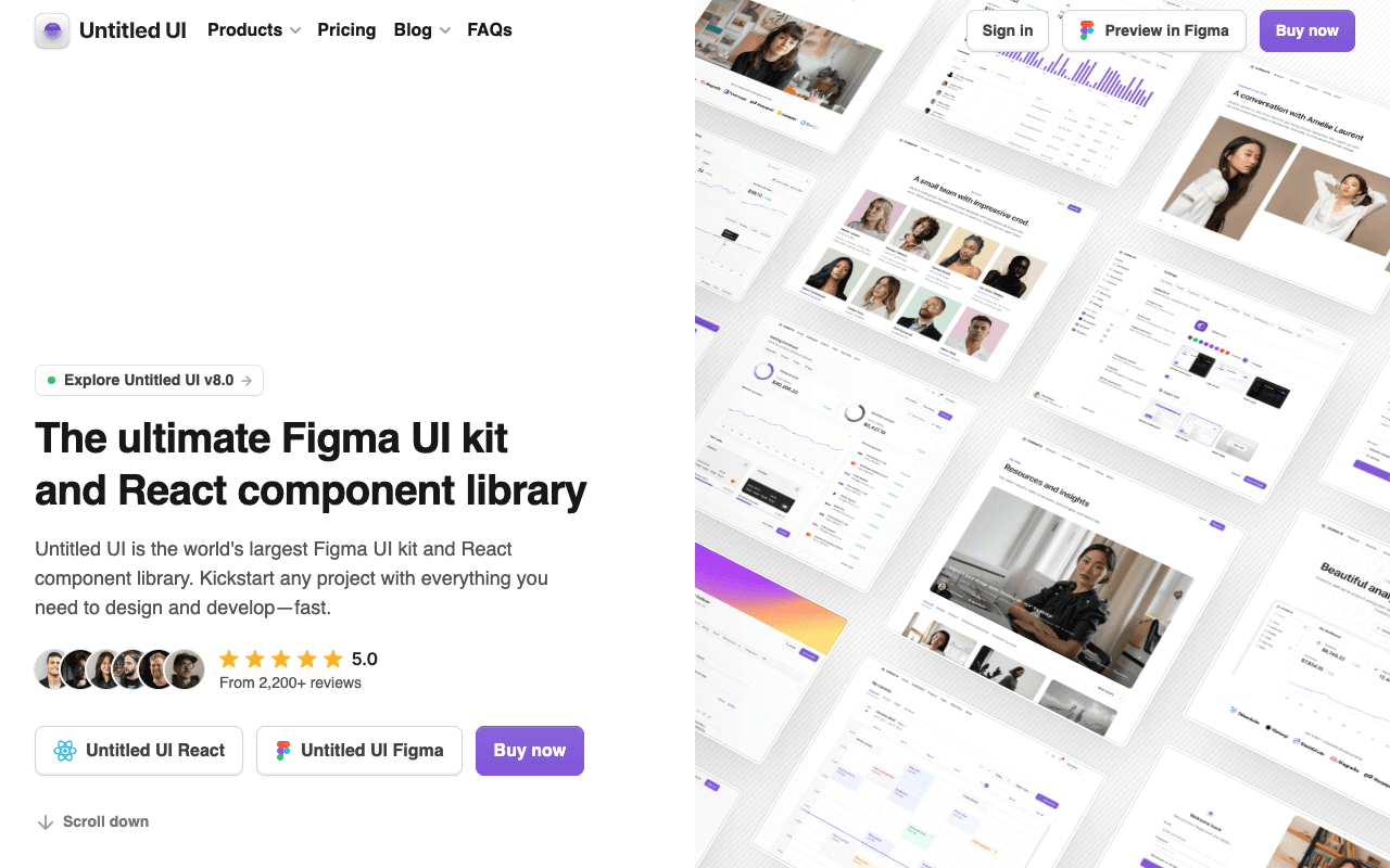 Untitled UI екранна снимка