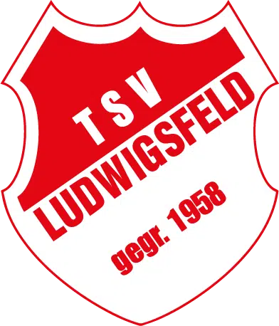The red and white crest of TSV Ludwigsfeld, featuring bold text reading "TSV Ludwigsfeld" and "gegr. 1958" on a shield-shaped background. This image is accompanied by a testimonial from a club representative praising Thiago’s vision for a communication network to simplify sports community interactions.