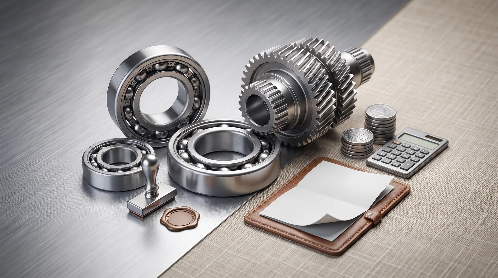 Bearings and Transmission Parts License in Dubai beside an itemised cost breakdown and a calculator