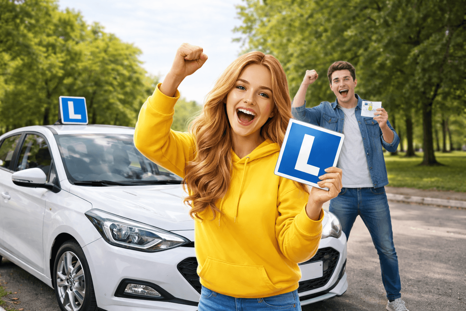 kursantka_obok_auta_nauka_jazdy