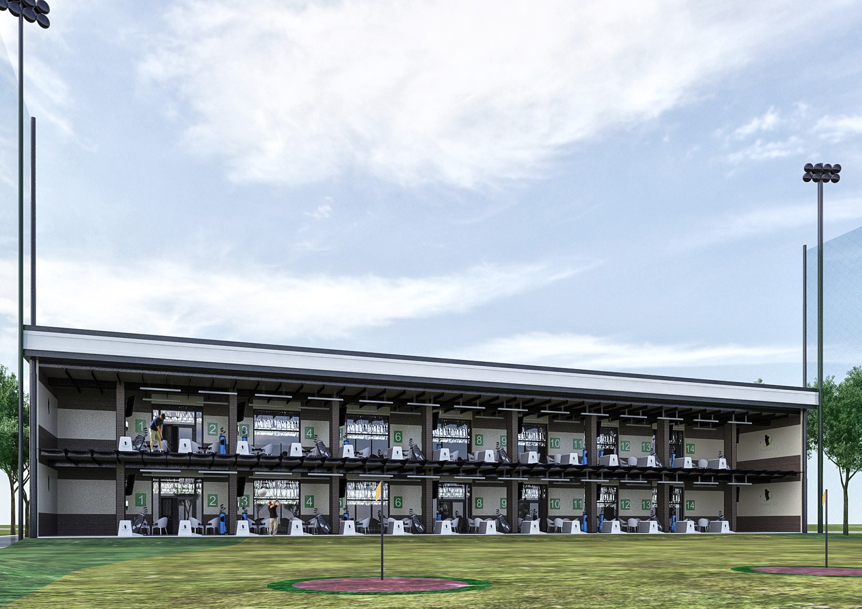 Архитектурный рендер гольф-клуба в Ташкенте Проект гольф-клуба г.Ташкент