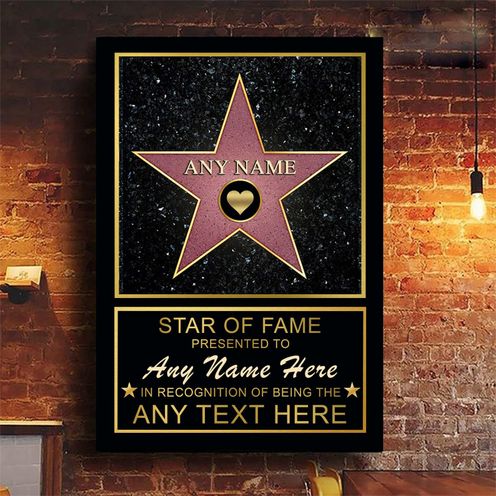 Personalized Hollywood Walk of Fame Star of Fame Canvas Print Star of Fame Best your Text Ever Personalized Gift - Etsy UK