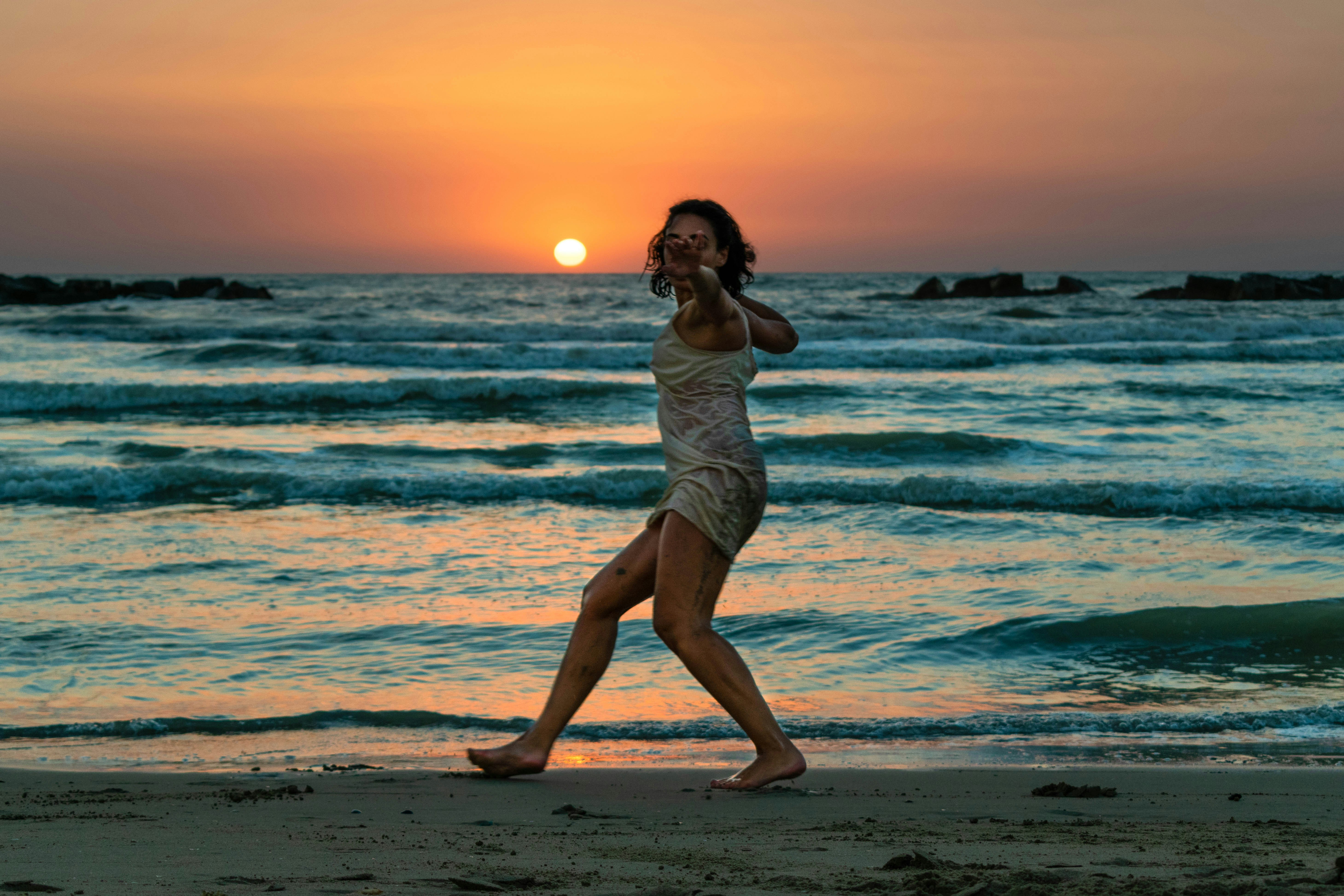 woman on a beach