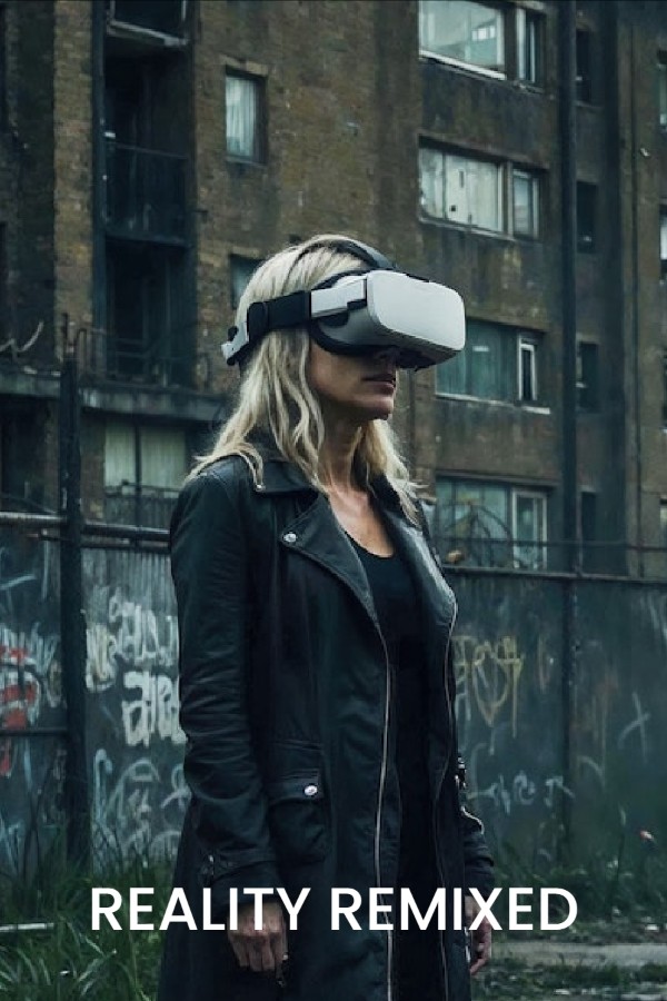 woman wearing VR