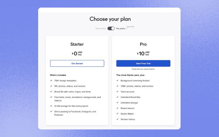 vistacreate pricing