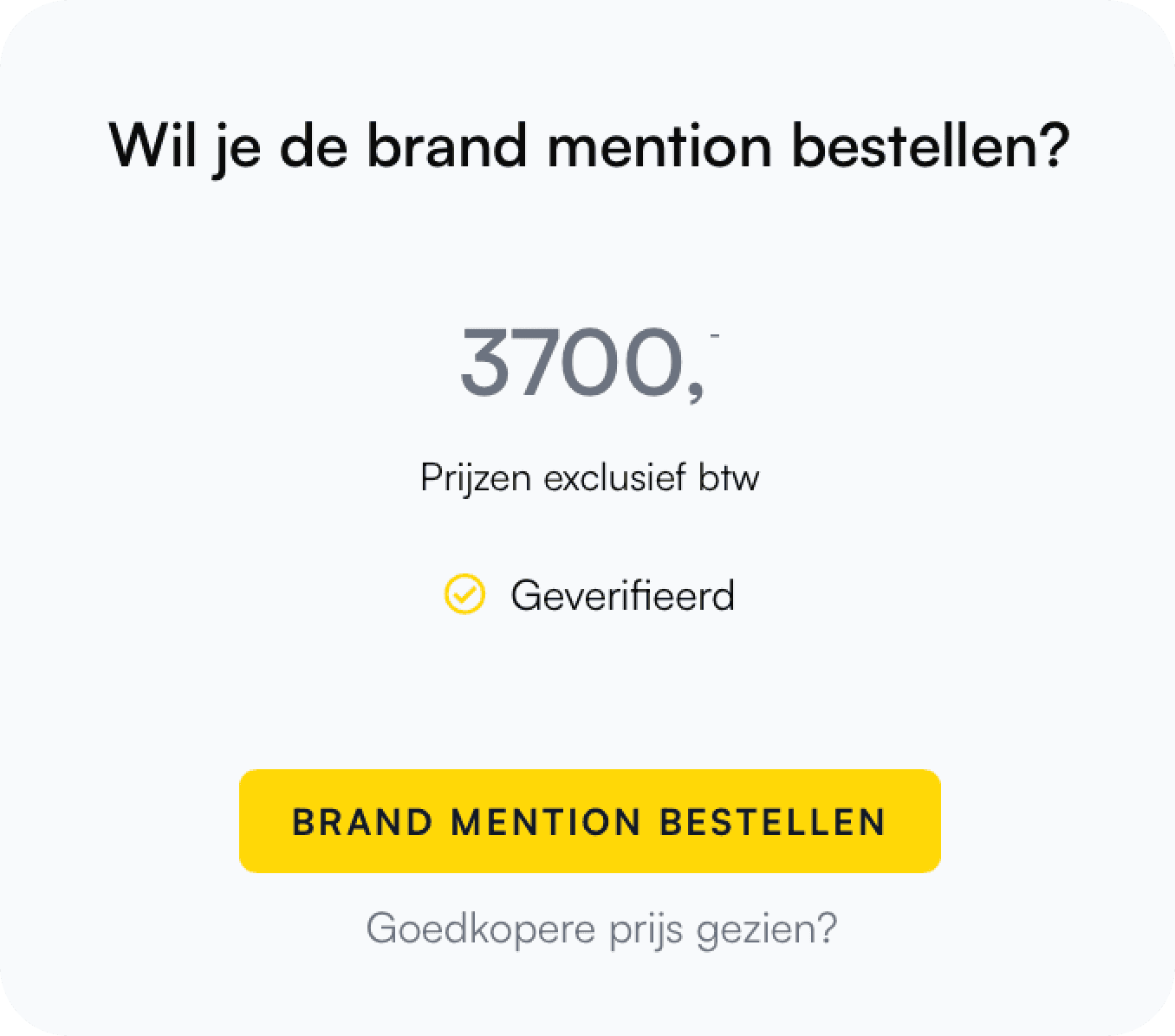 Foto van de optie wanneer je een brand mention wilt bestellen