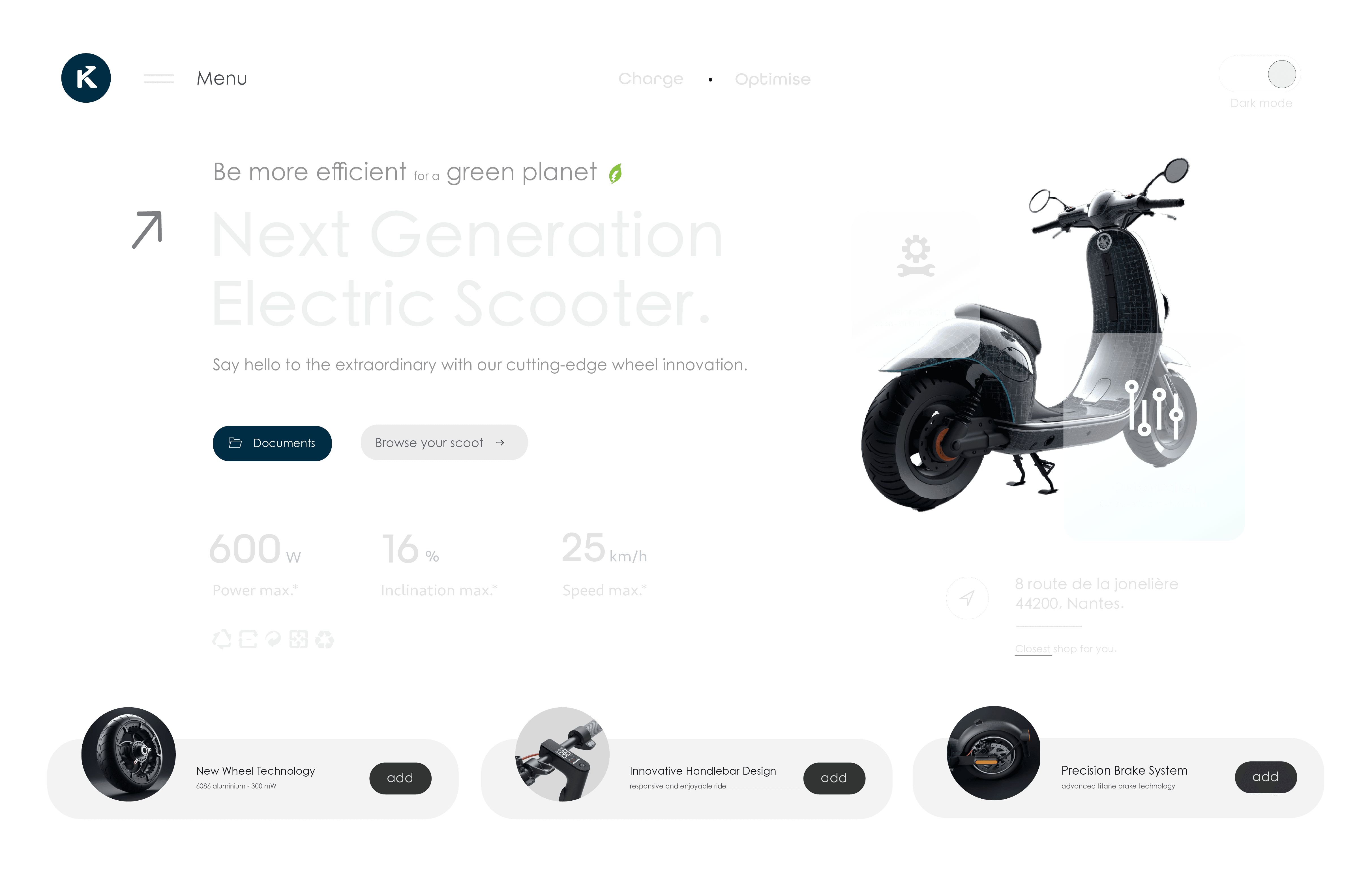 Innovant Website concept design with adobe Illustrator