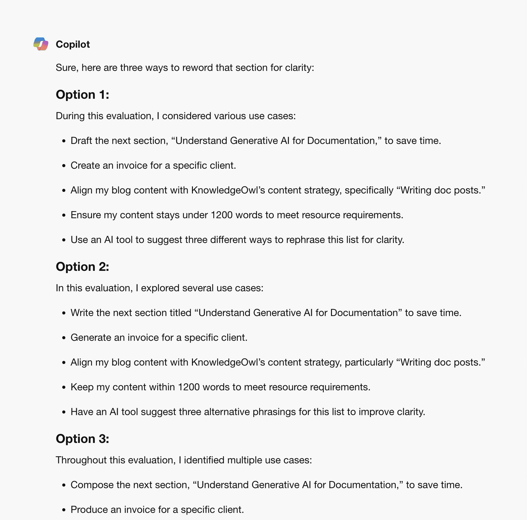 A screenshot of Microsoft CoPilot; consumer version