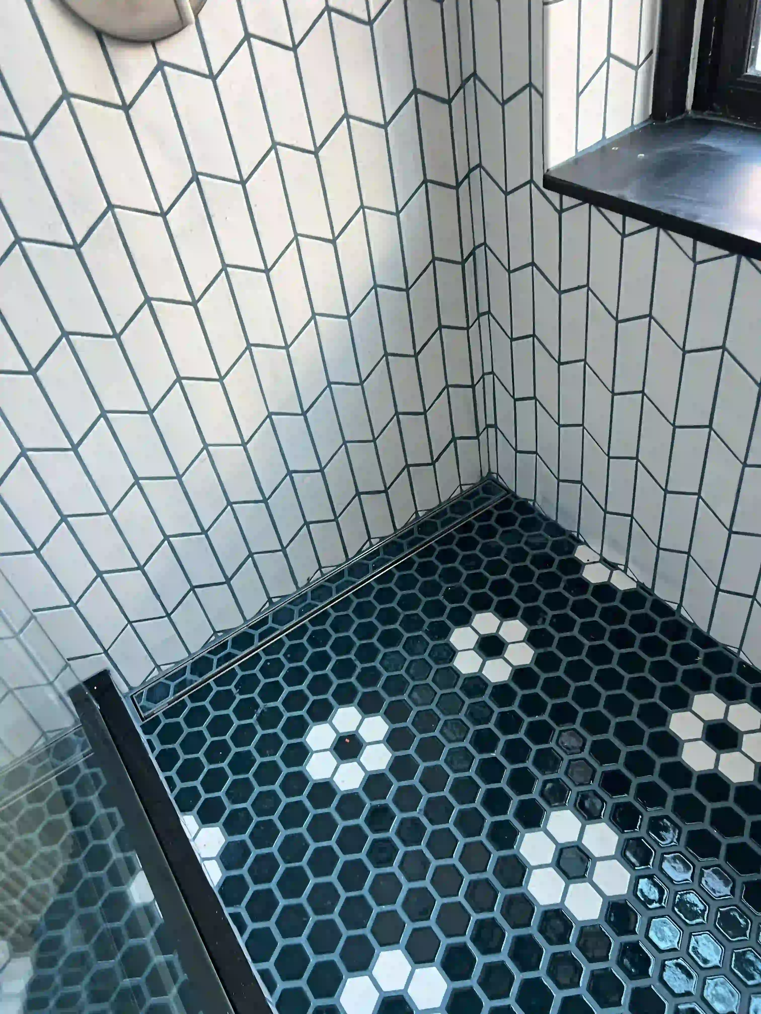 Trex composite deck with recessed lighting, and Transcend railings in Queens, NYC