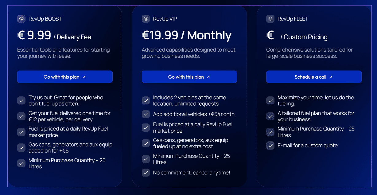 revup -Price Section