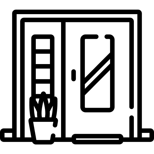 Illustration of a door with dark line