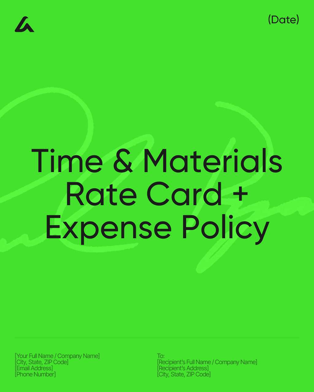 Time & Materials Rate Card + Expense Policy