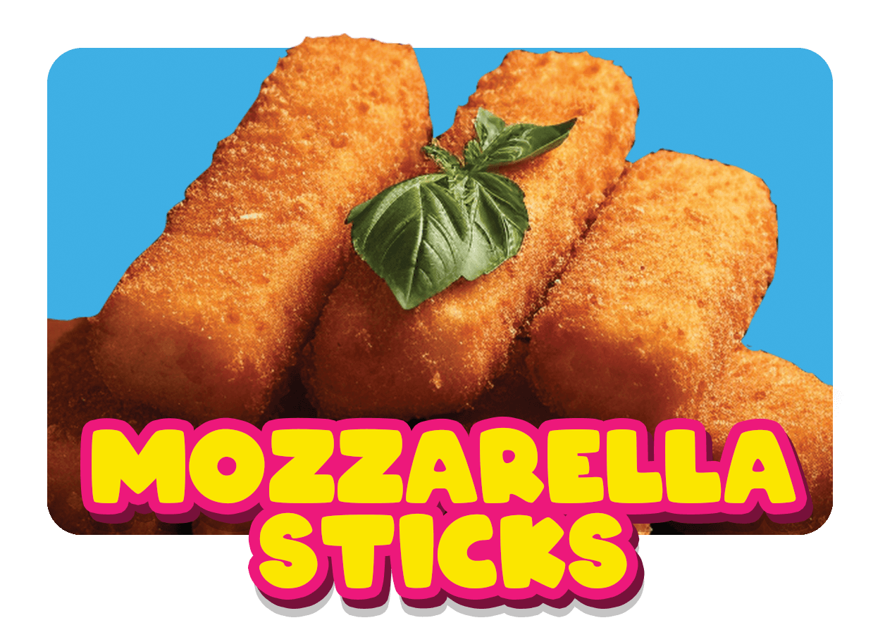 Crispy mozzarella sticks with marinara dipping sauce from North End Pizza, a Virginia Beach favorite appetizer for pizza nights and parties since 1987