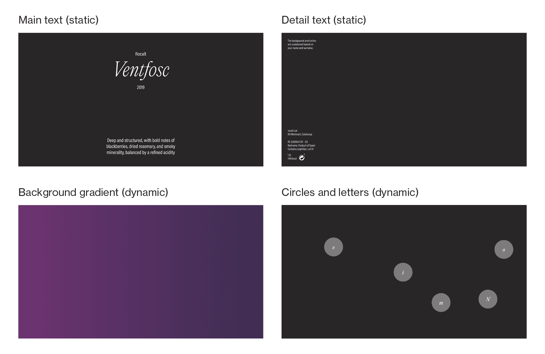 Ventfosc, brand identity and generative wine labels — Núria Gispert — Graphic and web designer