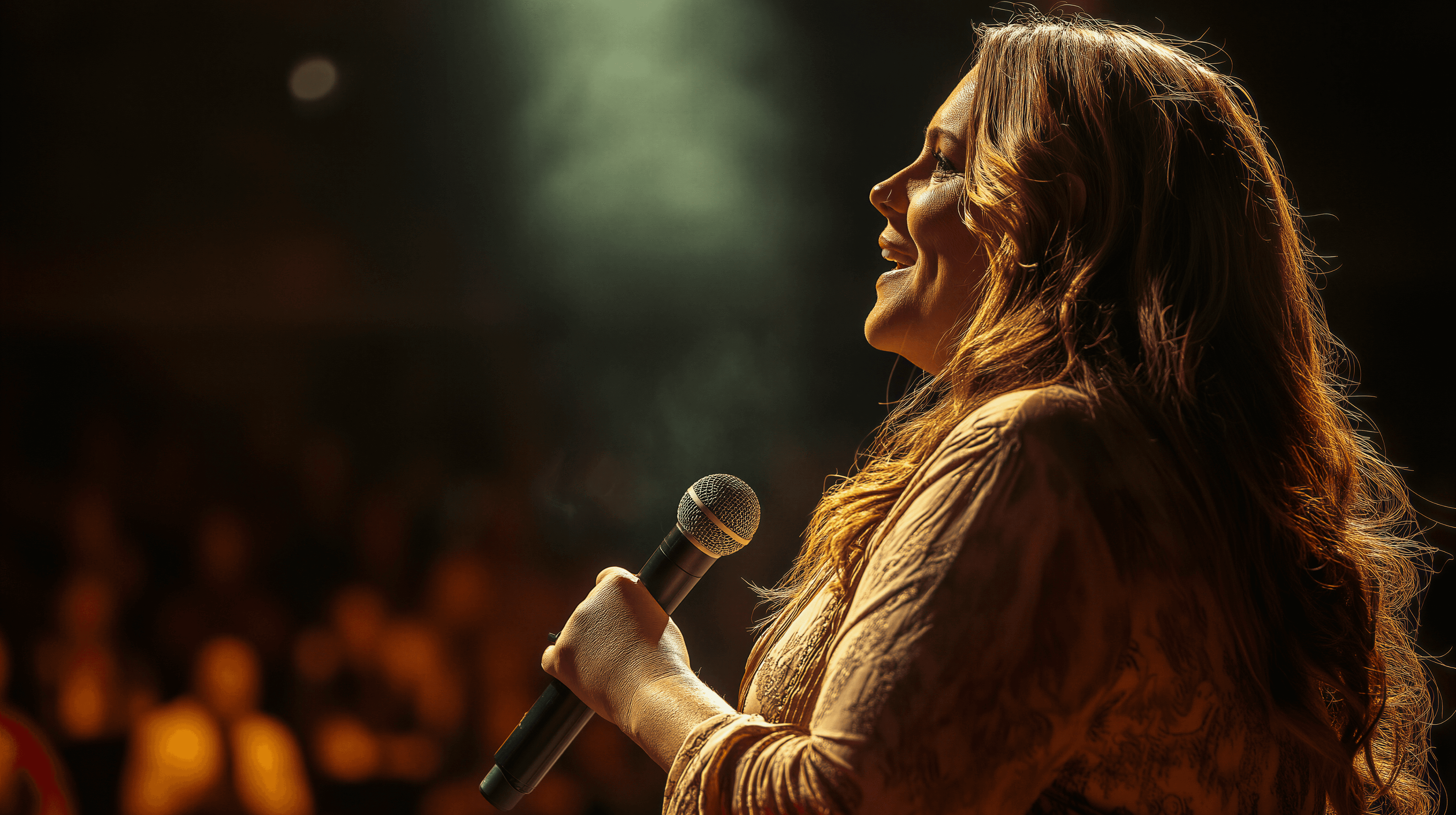 A women say her speech before the people
