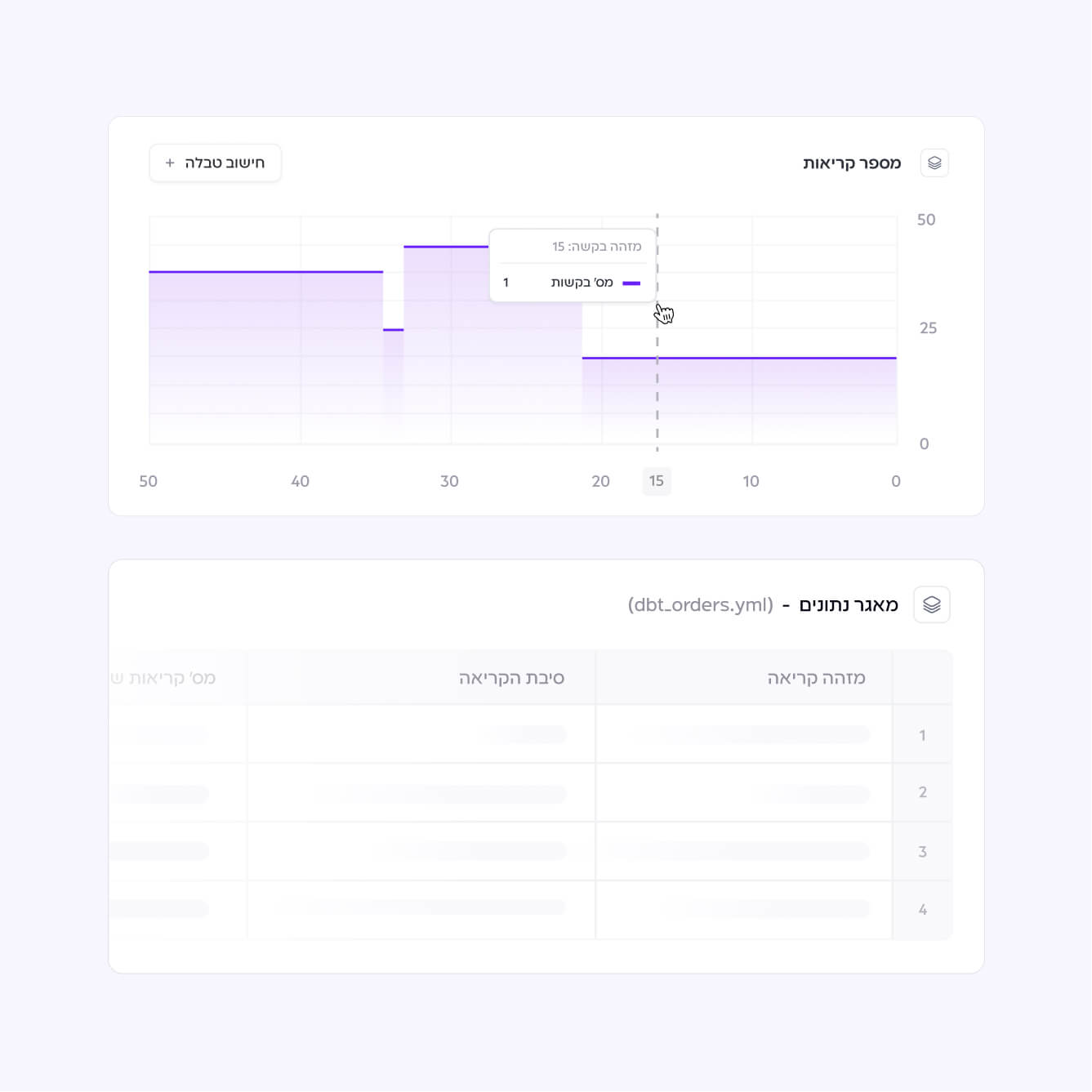 עיצוב סקשן מערכת ומוצר חברת טכנולוגיה לייטדאטא