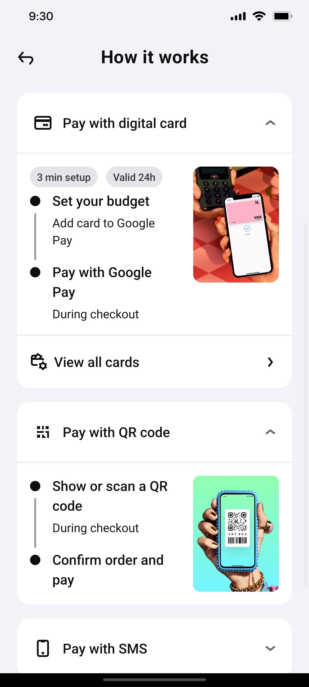 Klarna  Pay With Digital Card Page Screen