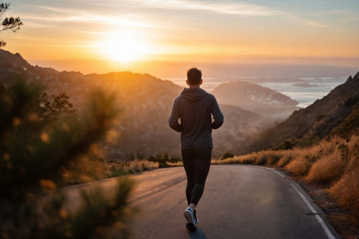 Morning jogger scene