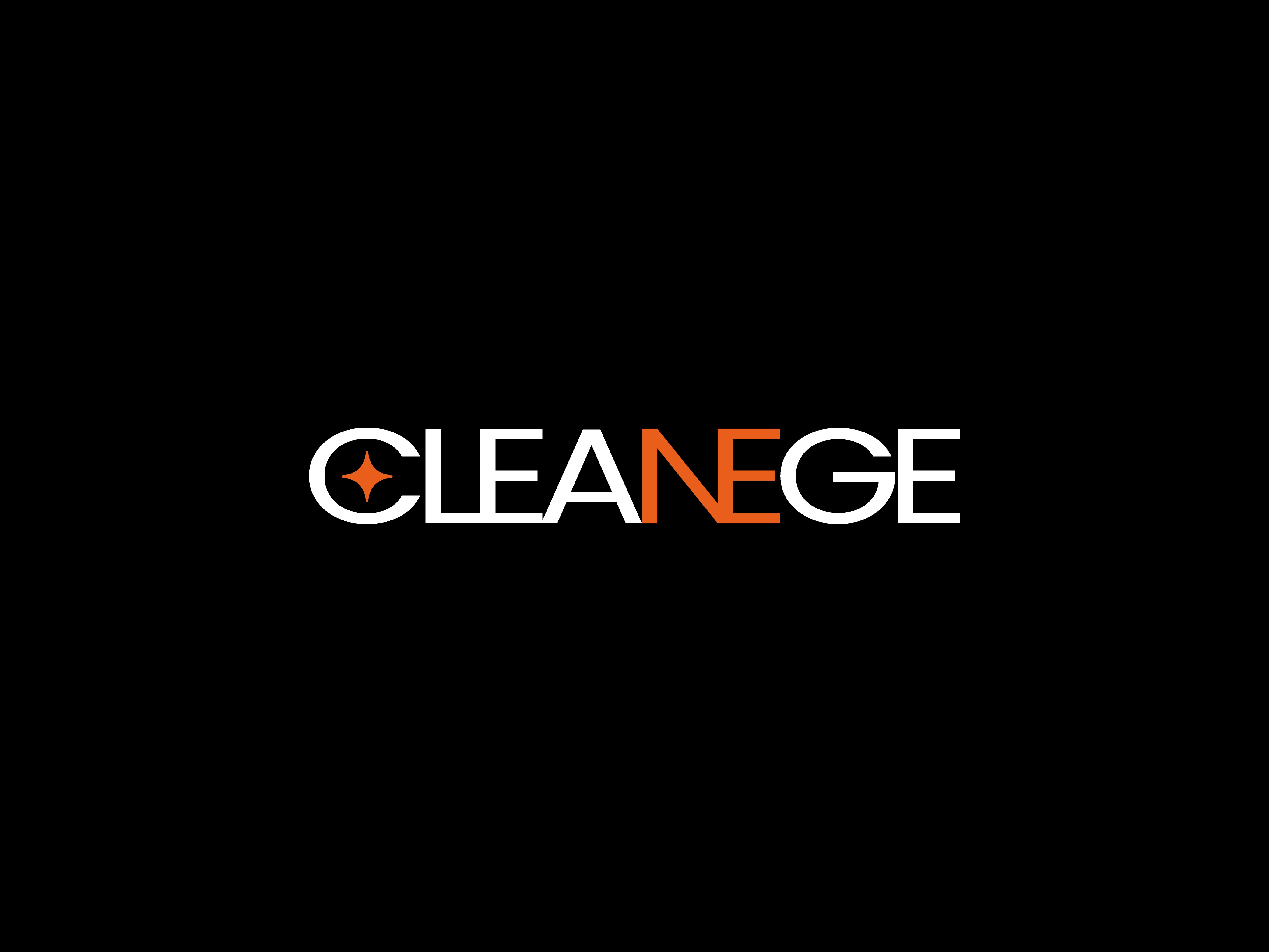 cleanege logo on a clean black background