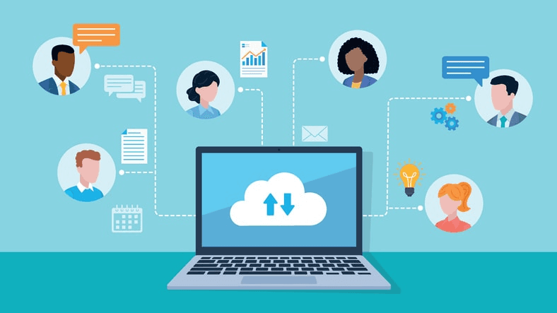 Collaboration tools used in software project management.