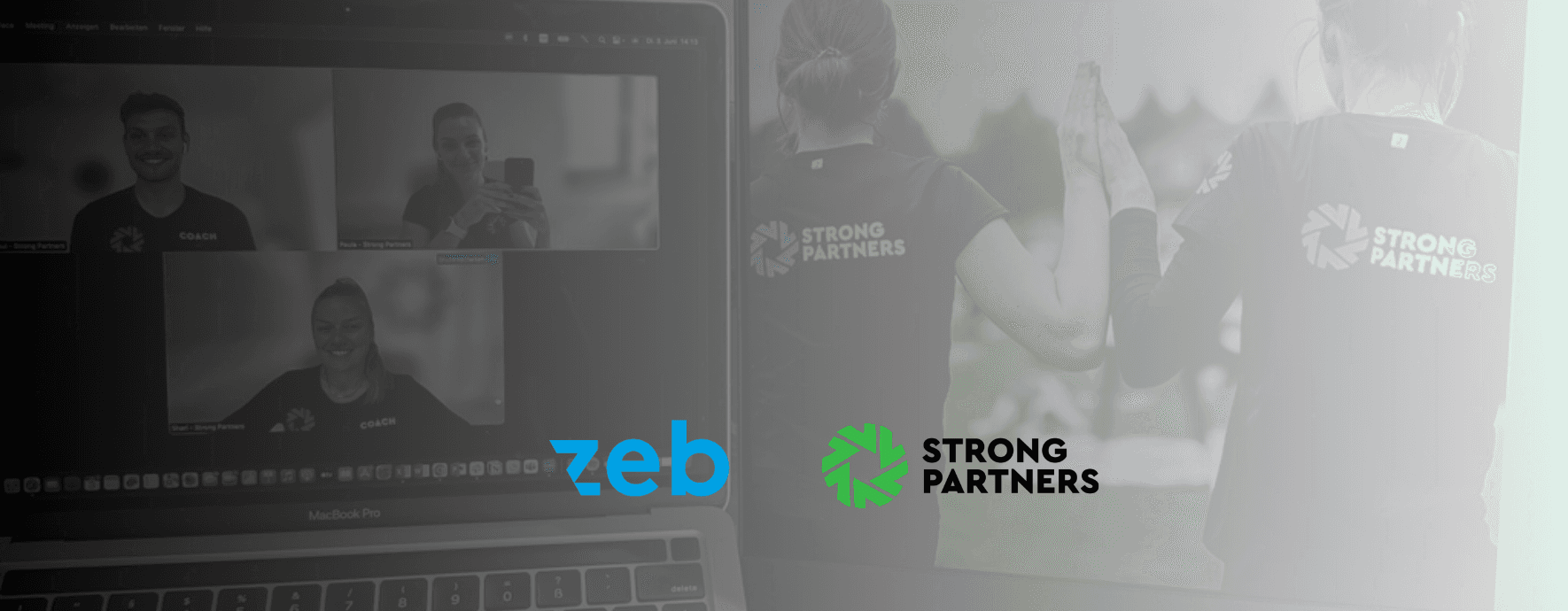 Schmuckbild mit den beiden Logos zeb und strong partners
