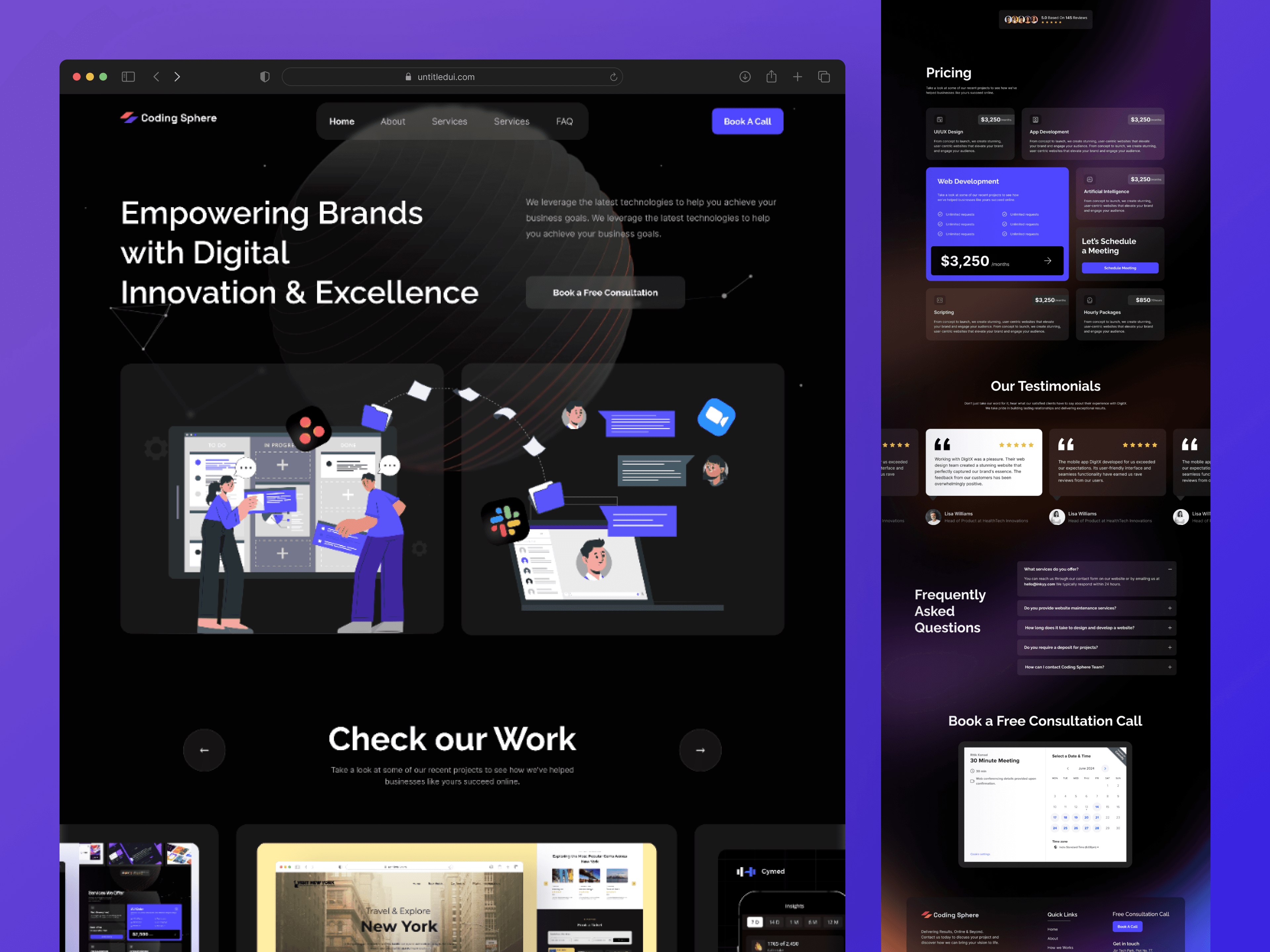 Coding sphere website design