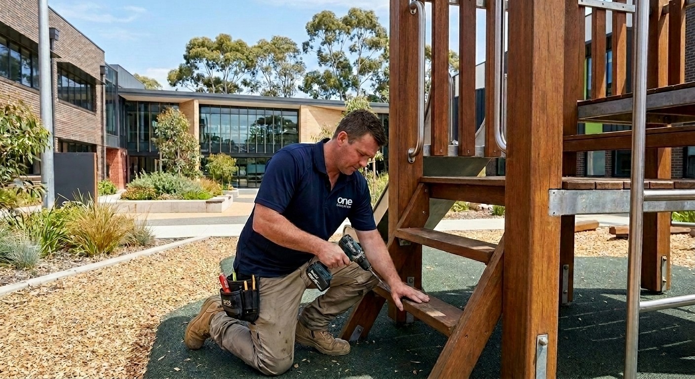 Childcare centre reception with One Facilities team member