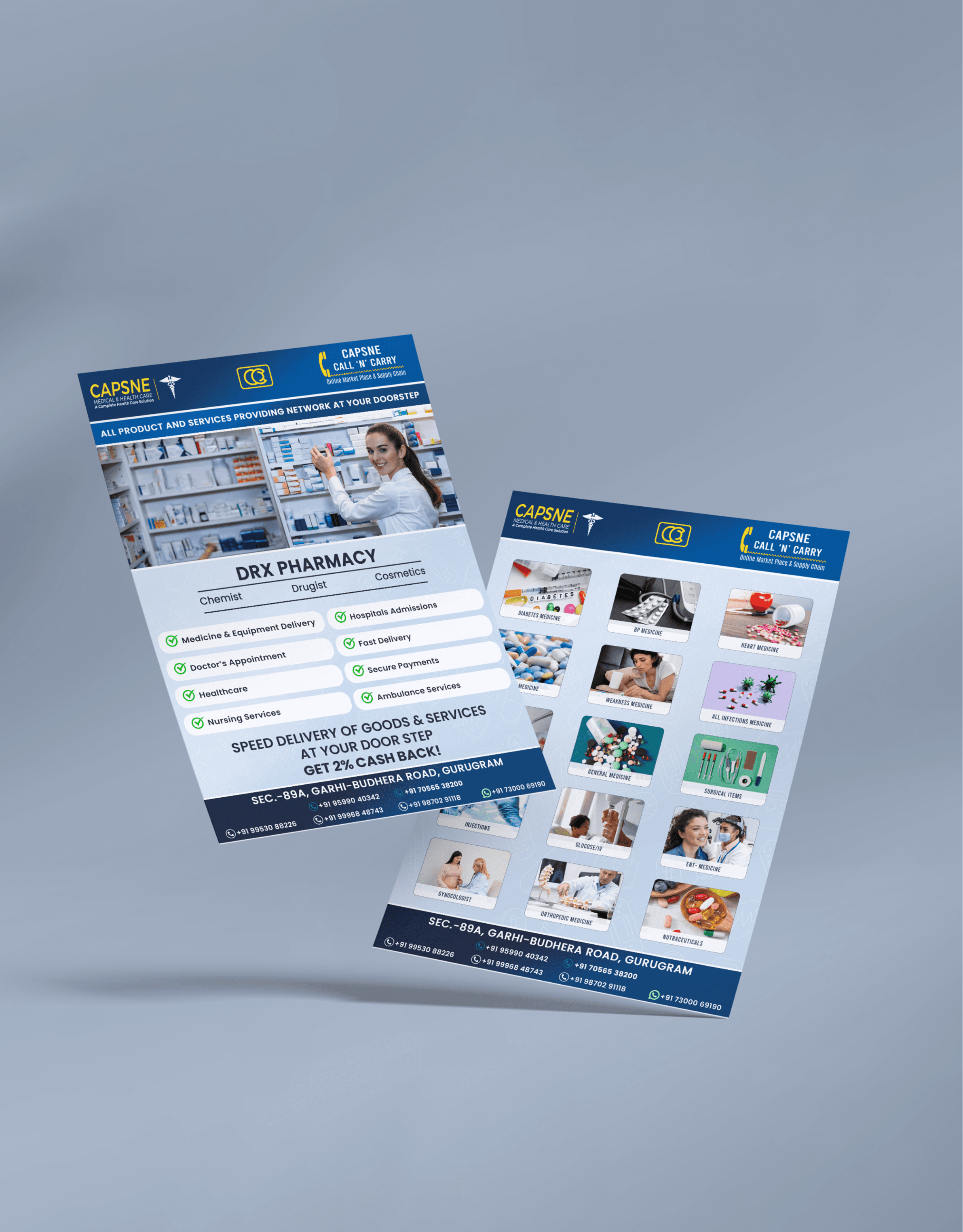 Person walking dogs on a path in autumn park.