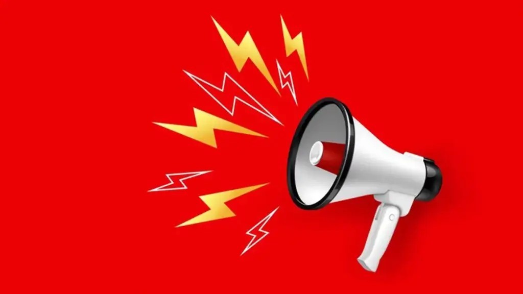 megaphome advertising promotion red background