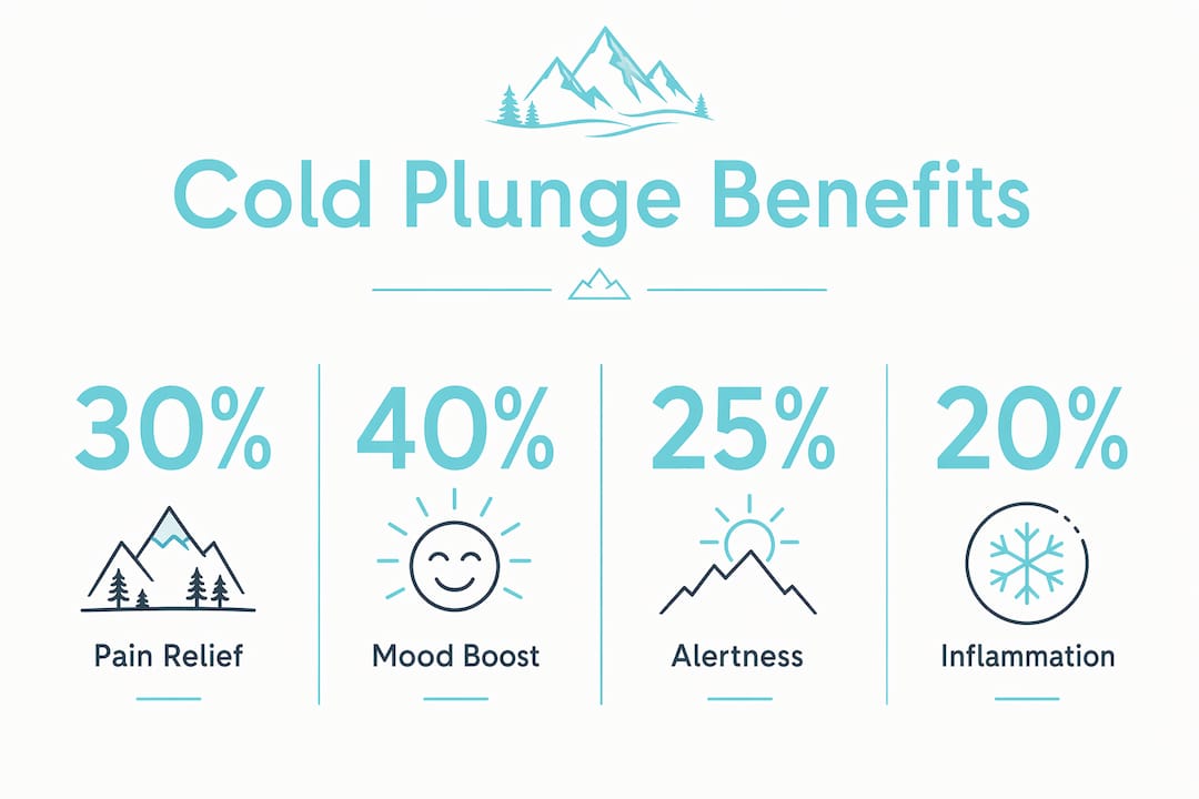 Infographic showing cold plunge benefits statistics