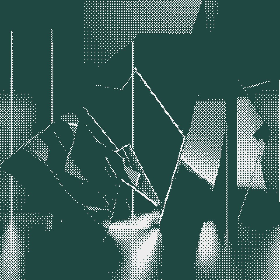 Abstract geometric structure with sharp, angular forms, representing bold and unconventional thinking in design and strategy.