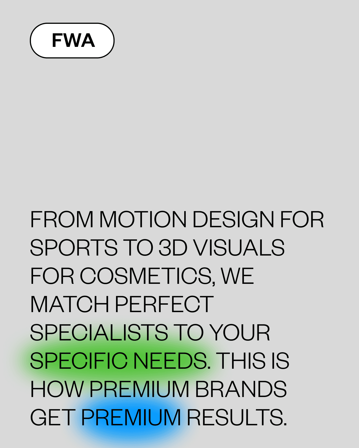 Agency talent matching poster showcasing industry-specific freelance specialists for premium results