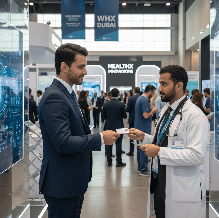 : Business card scanning and badge capture at Dubai healthcare exhibition