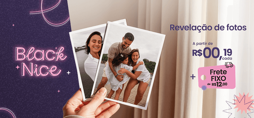 Banner promocional, revelação de fotos a partir de 0,18 centavos cada foto, + frete fixo de doze reais