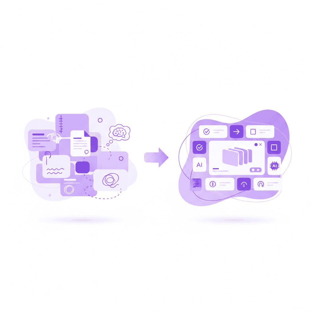 Digital transformation of messy college notes into organized flashcards using a study ai tool