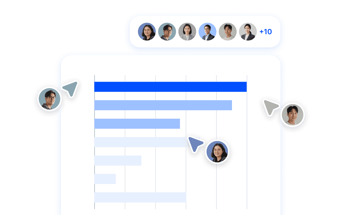 A digital interface showing a dropdown menu with user options and profile icons for communication.