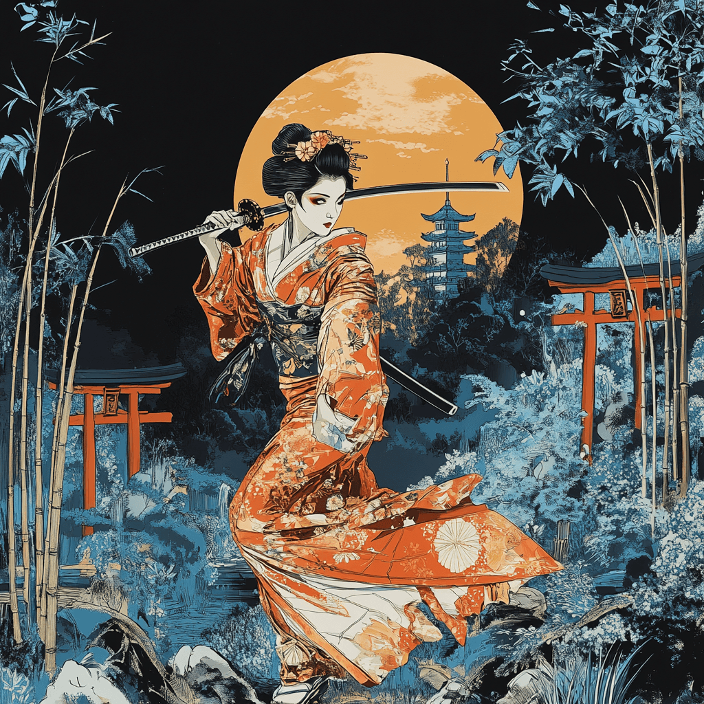 Elegant samuraï warriors