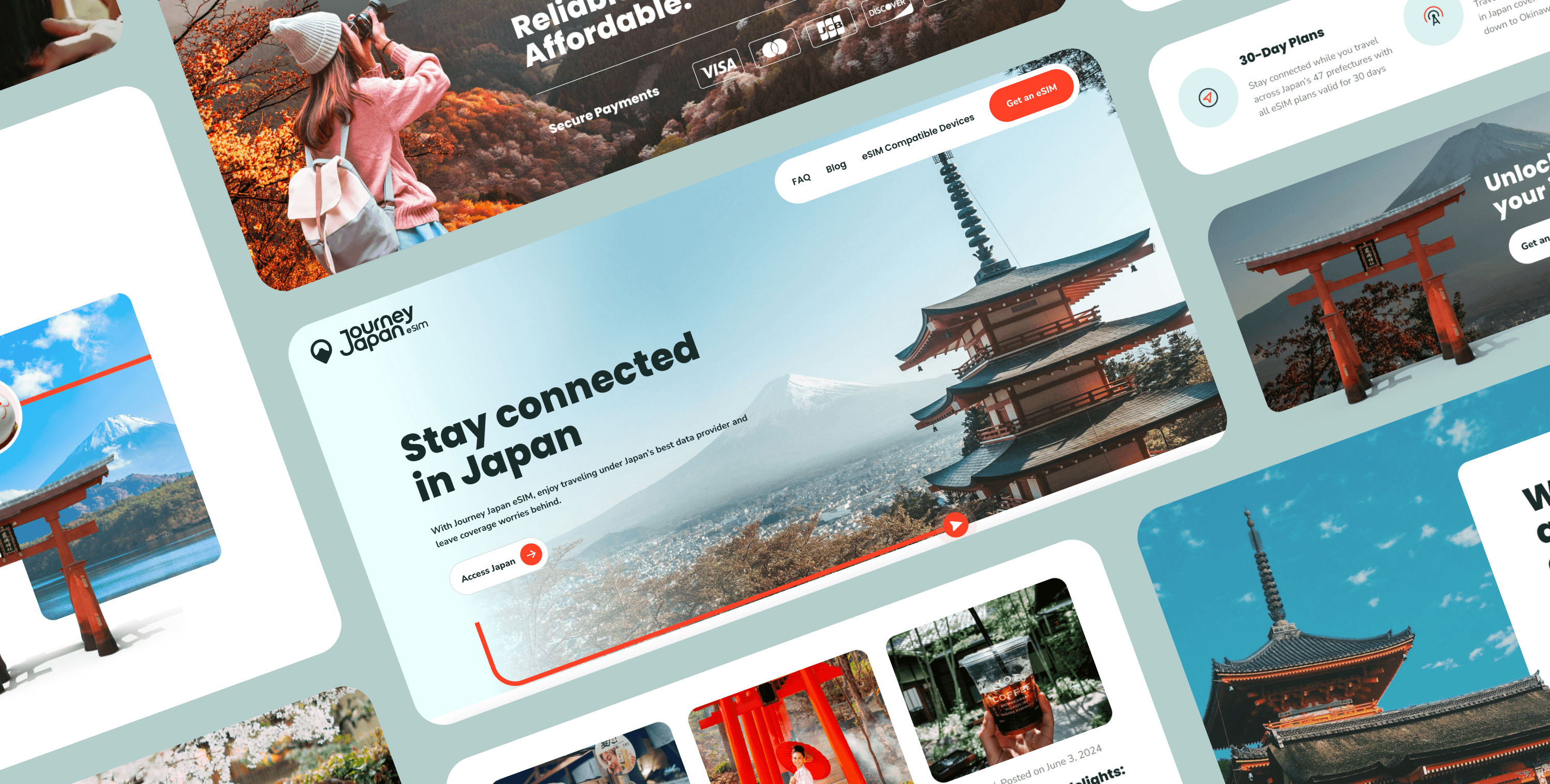 Journey Japan eSIM website designs