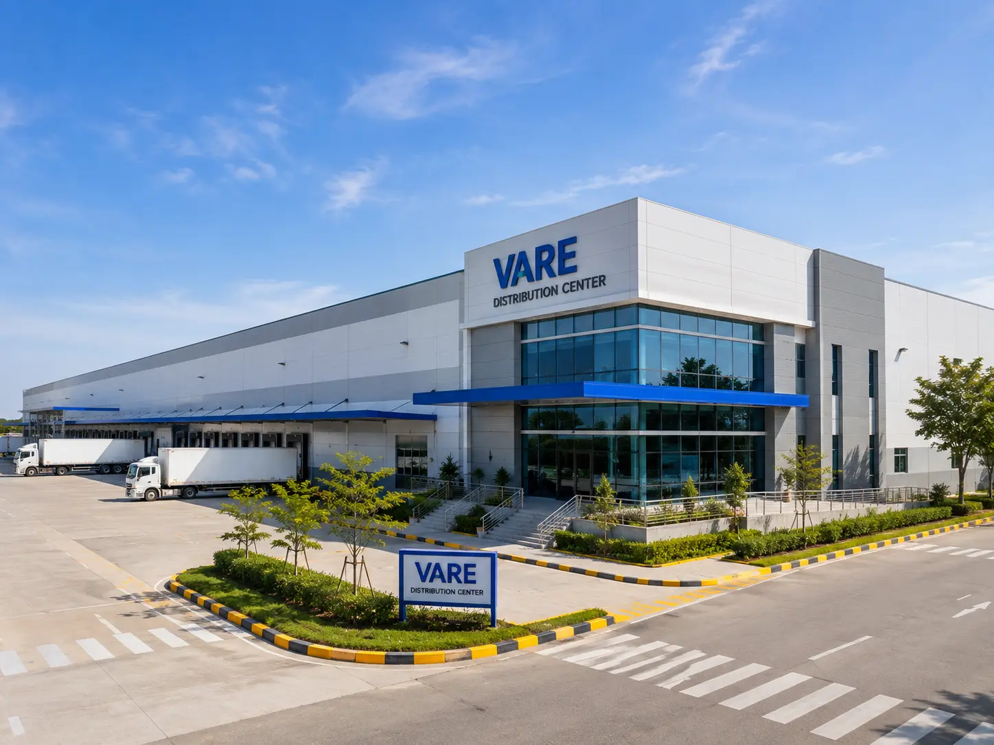 Exterior of a clear-span logistics warehouse built in Surabaya