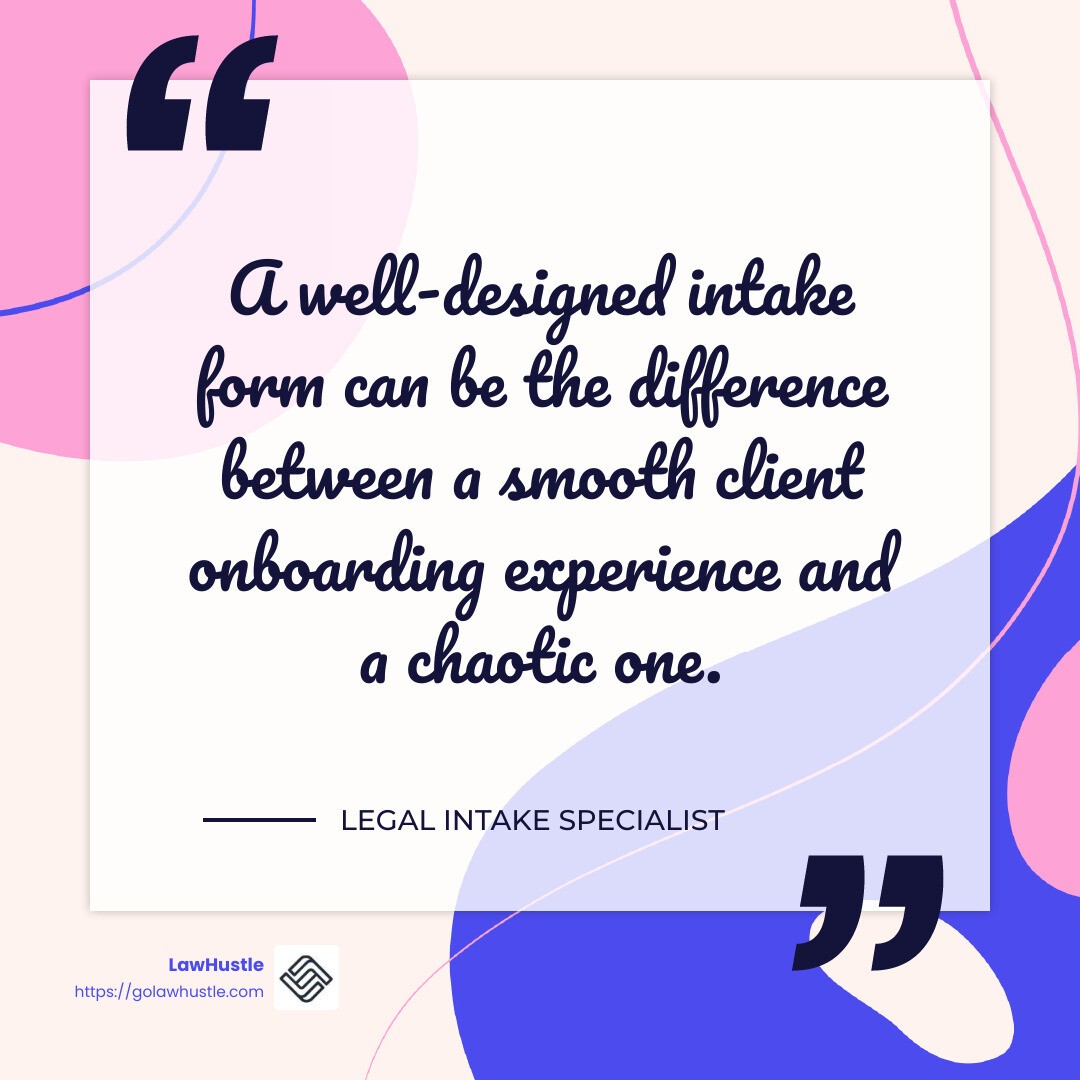 Quote about intake form importance - legal intake services infographic simple-quote-colorful