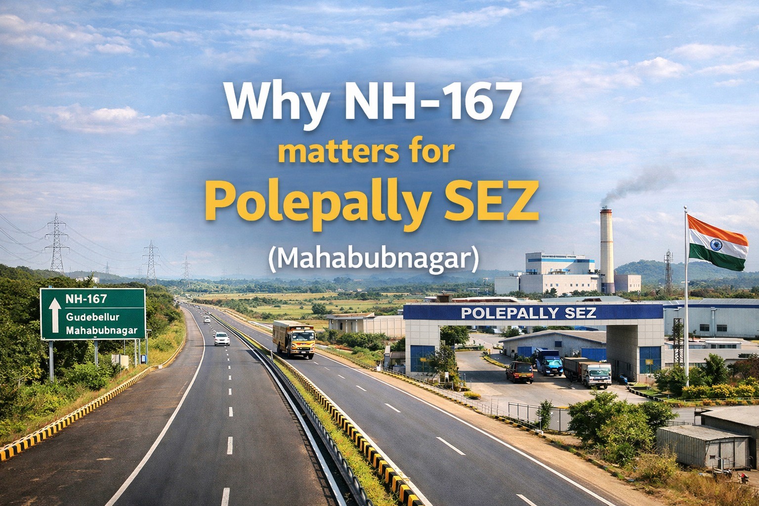 Why NH-167 matters for Polepally SEZ (Mahabubnagar) blog cover by Charan Group