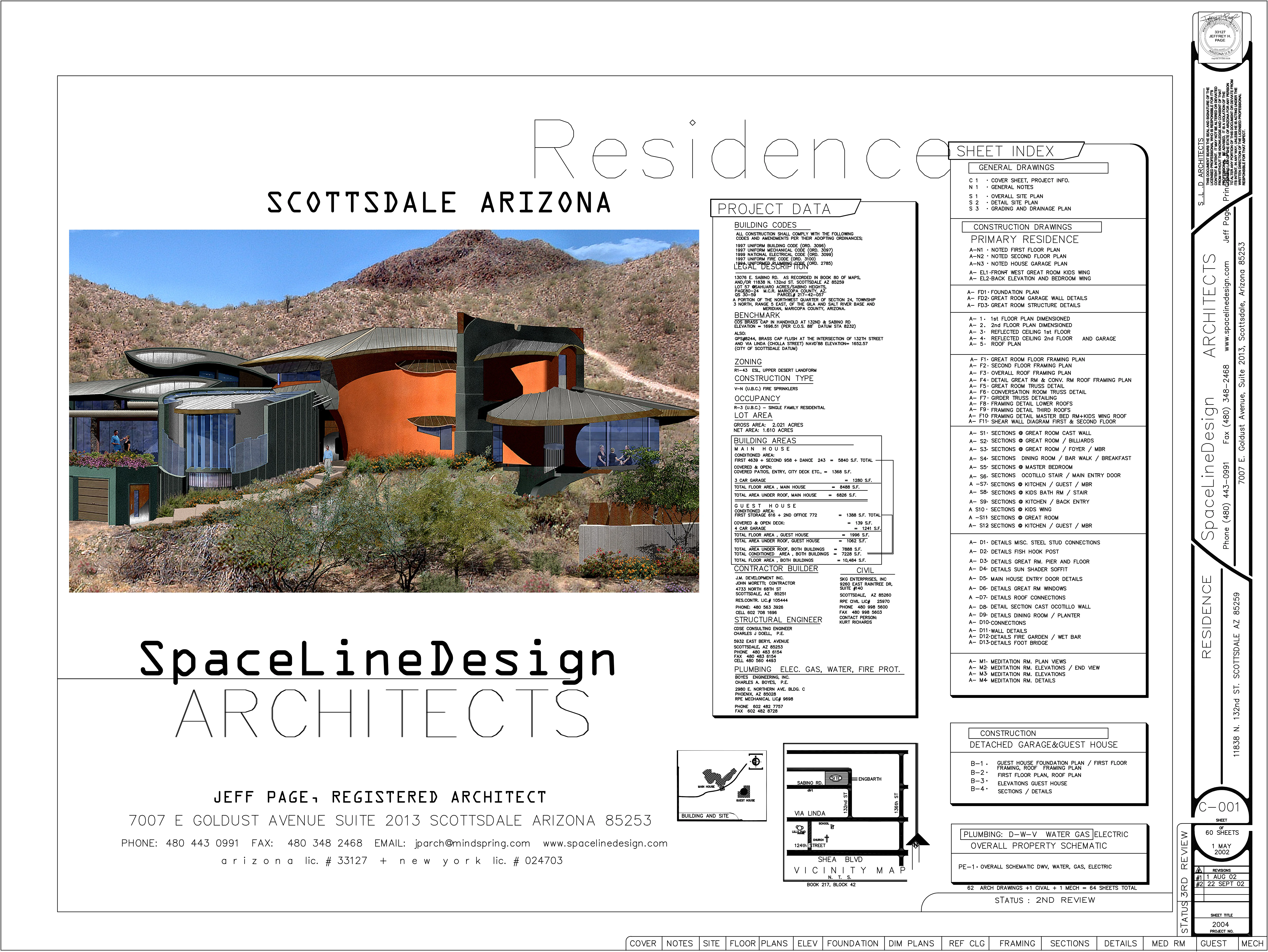 Scottsdale Hillside Custom Home Plans