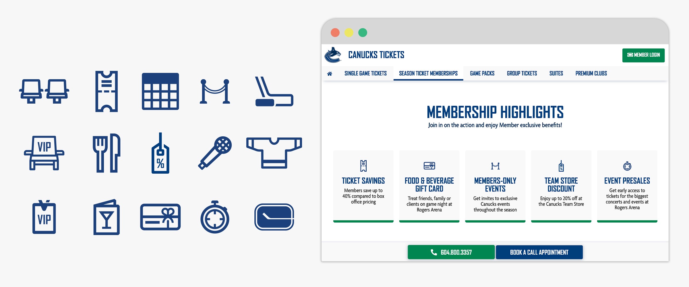Canucks Membership Sign-up Page icon design.