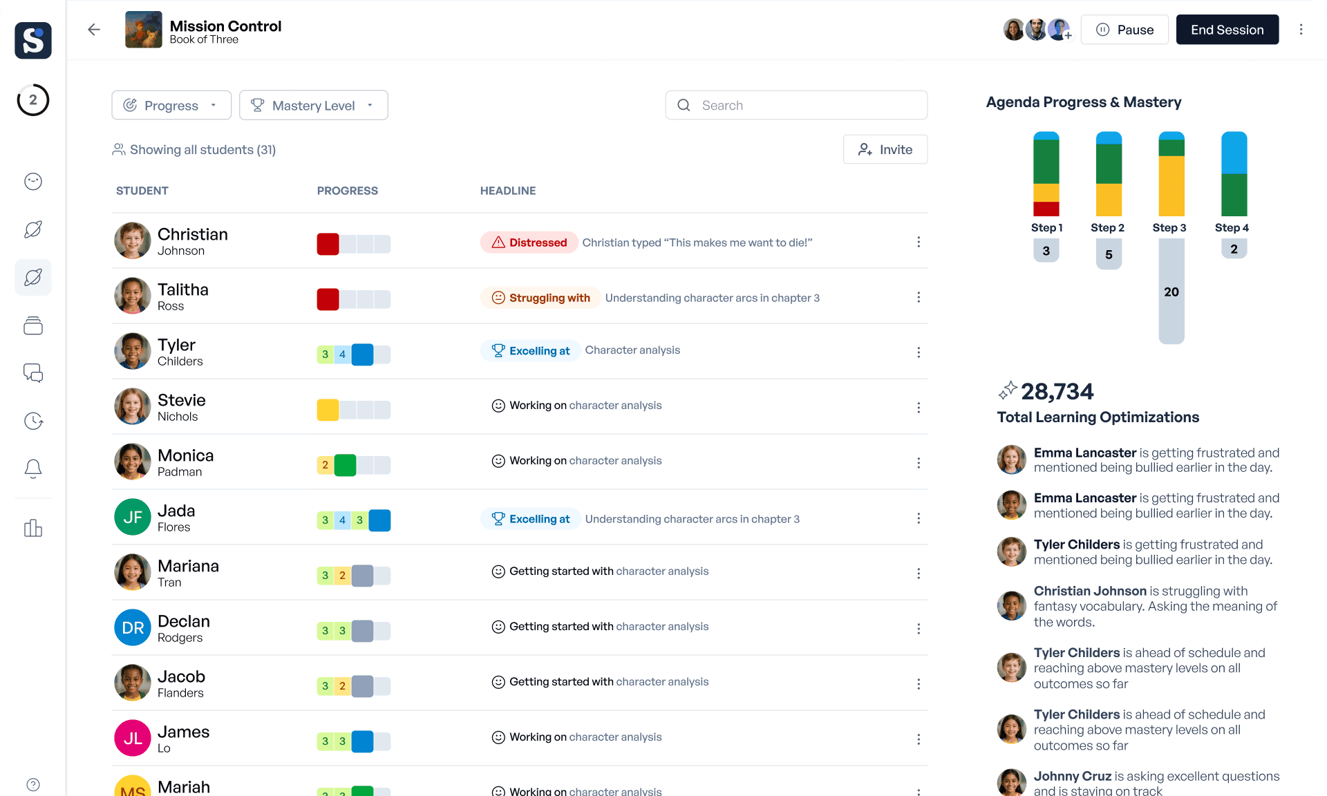 The SchoolAI "My Space" page, where users can begin a chat with Dot.