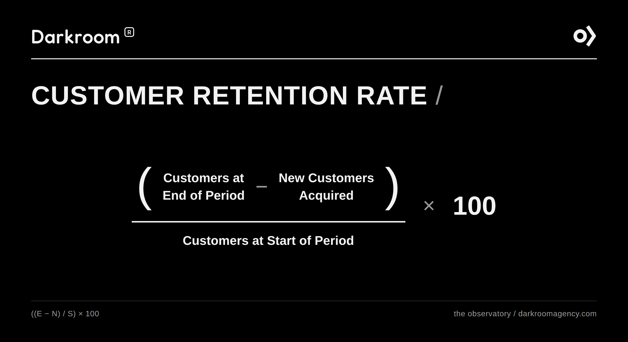 formula for customer retention rate crt