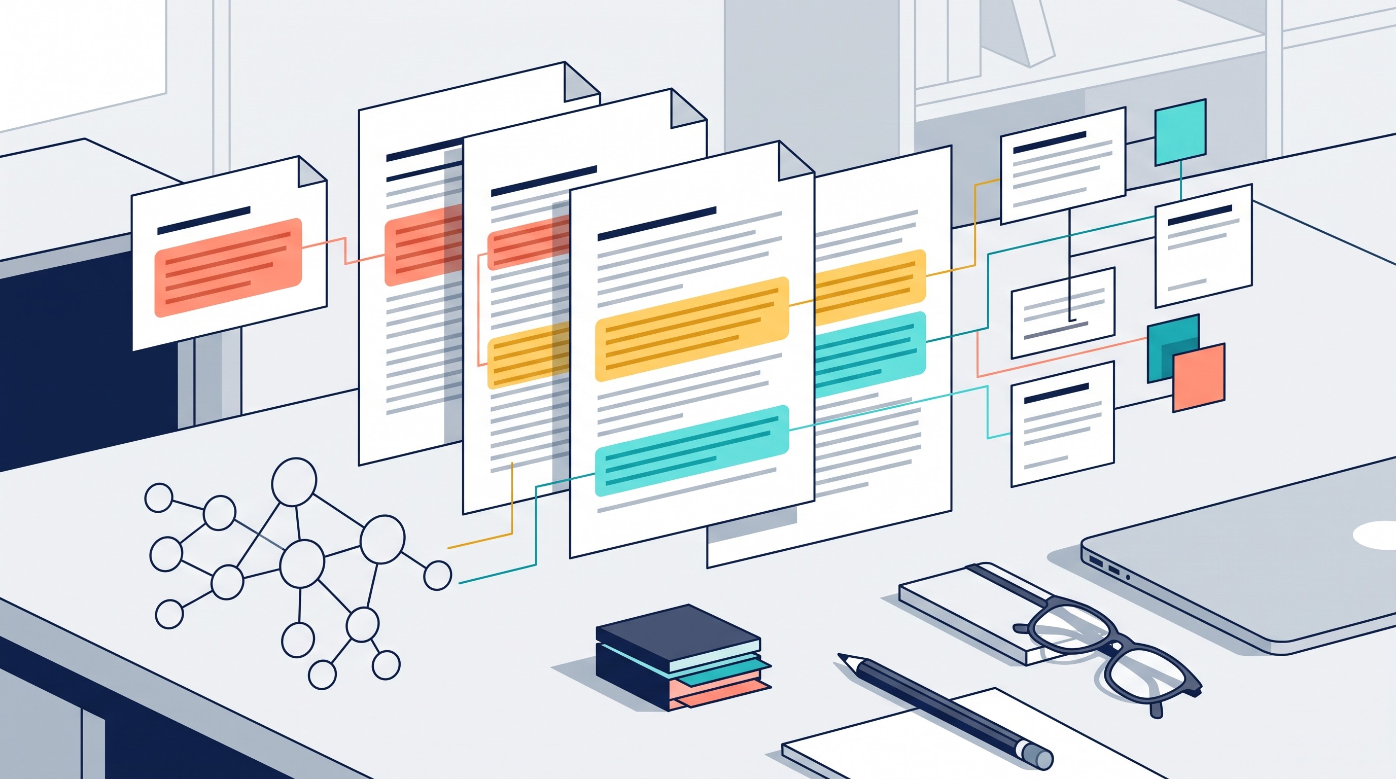 Connected PDF excerpts and research notes