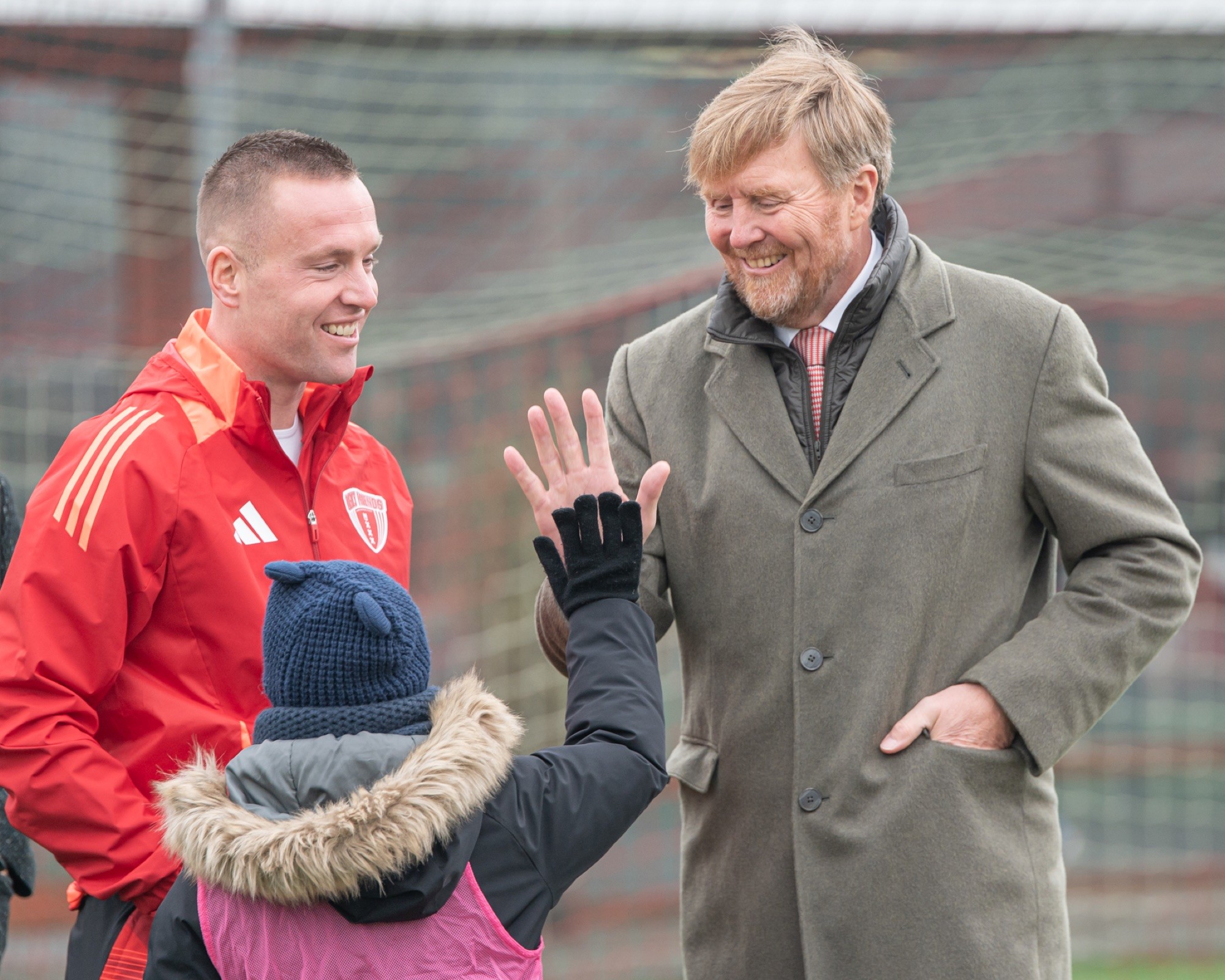 A high five for the King at the Friendship Sports Centre
